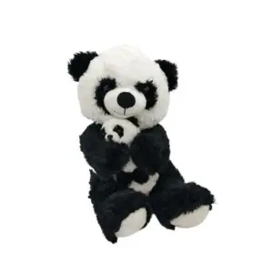 Panda de peluche Mommy and me 45 cm Negro con blanco