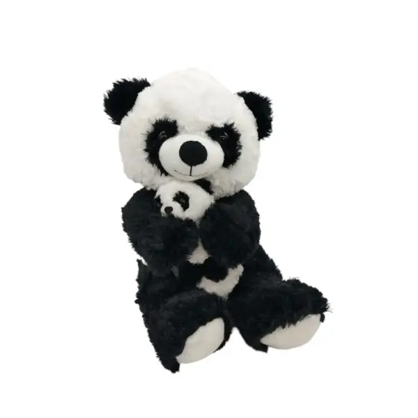 Panda de peluche Mommy and me 45 cm Negro con blanco